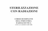 STERILIZZAZIONE CON RADIAZIONI - …win.spazioinfo.com/public/STERILIZZAZIONE CON... · sterilizzazione con radiazioni corso di impianti dell’industria farmaceutica anno accademico