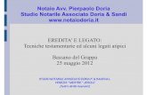 EREDITA' E LEGATO: Tecniche testamentarie ed Notaio Pierpaolo Doria.pdf  Notaio Avv. Pierpaolo Doria