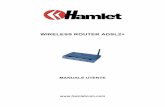 WIRELESS ROUTER ADSL2+ - hamlet website · Hamlet non si assume alcuna responsabilità per eventuali errori od omissioni e all'uso delle informazioni in esso contenute. Hamlet si