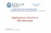 Applicazioni cliniche in Microbiologia - fitelab.it · Microbiology Laboratory Results of analyses and healthcare decision process (hours to days): transmission of results, interpretation