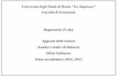 Università degli Studi di Roma “La Sapienza” · Dott.ssa D. Coluccia Ragioneria 3 Il bilancio come strumento di informazione nell’analisi di bilancio L’impresaè un sistema