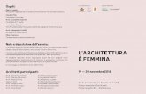 L’ARCHITETTURA È FEMMINA - Fondazione OAGE … · 2016-11-08 · • performace della cantante Rossana Lunardi “La vie en rose”, “Je ne regrette rien” di Edith Piaf e “What