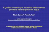 Il Quadro normativo per il controllo delle sostanze ... · 1 Il Quadro normativo per il controllo delle sostanze prioritarie ed emergenti nelle acque Mario Carere1, Fiorella Aste2