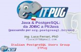 Java & PostgreSQL: da JDBC a Pl/Java - confsl.org€¦ · Java & PostgreSQL – Luca Ferrari 2 di 182 Synopsis Questa presentazione vuole fungere da punto di riferimento per gli sviluppatori