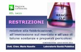 dr Nasello Confindustria Lecco dic 2012 · L’art.3 del REACH definisce SOSTANZA Unelementochimicoeisuoicomposti,allostatonaturale …
