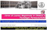 Corso di Laurea Magistrale in Chimica e Tecnologia ...users.unimi.it/gazzalab/wordpress/wp-content/uploads/2011/12/32... · Tecnologia e Legislazione Farmaceutiche II - 9 CFU Corso