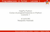HapPy Python Corso di programmazione in Python … · Uno dei modi per contribuire alla diffusione del software libero è, ovviamente, quello di ... Corso di programmazione in Python