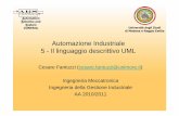 Automazione Industriale 5 - Il linguaggio descrittivo UML · Settembre - Dicembre 2 2010 Automazione Industriale - 5. UML. Analisi e Progettazione Analisi : studio di cosa deve fare
