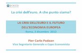 La Crisi dell'Euro e il Futuro - IAI Istituto Affari ... · Cause del rallentamento. Euro : ilprocessodiaggiustamento 2 Euro : le politiche. OECD Big 3 ... Dopo la crisi la crescita