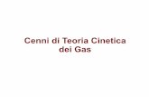 Cenni di Teoria Cinetica dei Gas - users · Teoria cinetica dei gas Ipotesi di base: Il gas e' costituito da molecole identiche e di massa m e con dimensioni trascurabili Le molecole