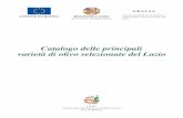UNIONE EUROPEA REGIONE LAZIO - arsial.it · Il “Catalogo delle principali varietà di olivo selezionate del Lazio” realizzato nell’ambito delle attività di divulgazione del