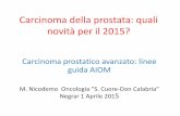 Carcinoma della prostata: quali novità per il 2015?web2.sacrocuore.it/oncologia/Negrar_1_aprile_2015/Nicodemo.pdf · Prostate cancer: ESMO Clinical Practice Guidelines for diagnosis,