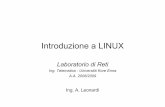 Introduzione a LINUX - diit.unict.it · PDF fileIntroduzione a LINUX Laboratorio di Reti Ing. ... - Ubuntu Ogni distribuzione ... (1/4) Linux Slackware ha una gestione dei moduli di
