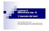 Lezione 5 (Blanchard cap. 3) Il mercato dei benieconomia.unipv.it/sitonuovo/userfiles/piero/file/Lezione_5_macro... · 1 Lezione 5 (Blanchard cap. 3) Il mercato dei beni Corso di