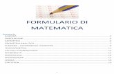 FORMULARIO DI MATEMATICA -  · PDF file1 formulario di matematica sommario algebra .....2