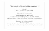 Tecnologie e Sistemi di La vorazione 1 - ing.unitn.itluttero/TecnologieSistemiLavorazione/... · L. Lutter otti - Tecnologie e sistemi di la vorazione 1- anno 2005-2006 Introduzione