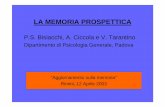 LA MEMORIA PROSPETTICA - psicologifermo.compsicologifermo.com/wp-content/uploads/2008/06/Rimini.pdf · LA MEMORIA PROSPETTICA P.S. Bisiacchi, A. Ciccola e V. Tarantino Dipartimento