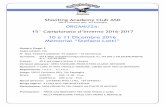 10 e 11 Dicembre 2016 Memorial Stefano Lotti - Tiro Brescia · Shooting Academy Club ASD 25012 Calvisano (BS), Via Zappaglia ORGANIZZA: 15° Campionato d’Inverno 2016-2017 10 e