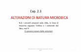 Alterazioni di natura microbica - agrariosereni.it. 2.3... · 1.Alterazioni di natura microbica 1- Compromissione della qualità organolettica e nutritiva. -Sapore -Odore -Colore