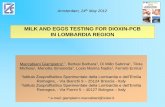 MILK AND EGGS TESTING FOR DIOXIN-PCB IN LOMBARDIA … · 1Istituto Zooprofilattico Sperimentale della Lombardia e dell’Emilia Romagna, ... and dl-PCB is food. ... which could affect