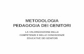 METODOLOGIA PEDAGOGIA DEI GENITORI · metodologia pedagogia dei genitori la valorizzazione delle competenze e delle conoscenze educative dei genitori