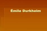 Émile Durkheim - uniba.it · Émile Durkheim . Le opere principali ... Le forme elementari della vita religiosa 1912 . Morale e ordine Problema fondamentale: l’ordine sociale Risposta: