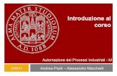 Introduzione a corso - AlmaDLcampus.unibo.it/61819/1/1-Intro.pdf · 22/09/11 . Automazione dei Processi Industriali - M ... Aula: da definire ! ... Architettura hardware e software