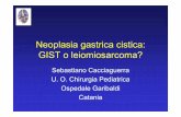 Neoplasia gastrica cistica: GIST o leiomiosarcoma? - Benvenutochped.it/gico/napoli/CC cacciaguerra- Neoplasia gastrica cistica... · Neoplasia gastrica cistica: GIST o leiomiosarcoma?
