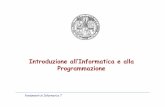 Introduzione all’Informatica e alla Programmazionelia.deis.unibo.it/Courses/FondT-0809-ELT/materiale/01.algoritmi.pdf · Fondamenti di Informatica T I Problemi da risolvere I problemi