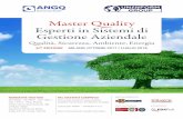 Master Quality Esperti in Sistemi di Gestione Aziendale · OHSAS 18001 Gestione Rifiuti SA 8000, D.lgs 231/01, D.lgs 196/03 Master Quality Esperti in Sistemi di Gestione Aziendale