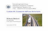 Lezione 05: Geometria dell’asse ferroviario Roberto Roberti · Lezione 05: Geometria dell’asse ferroviario Roberto Roberti Tel.: 040 558 3588 E-mail: roberto.roberti@dia.units.it