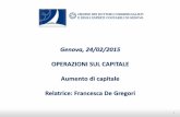 OPERAZIONI SUL CAPITALE Aumento di capitale Relatrice ... · L'aumento di capitale mediante conferimento di beni in natura o di crediti può essere sottoposto, su decisione degli