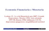 Economia Finanziaria e Monetaria - uniba.it · 2 Economia Finanziaria e Monetaria Giovanni Ferri Bari, EIMF 2012 Scaletta della lezione 12