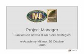 Project Management 2005 - mentis.it · Project Manager Funzioni ed attività di un ruolo strategico e-Academy Milano, 20 Ottobre 2005. Mentis – innovazione e strategia Mentis crea
