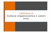 CAPITOLO 10CAPITOLO 10 Cultura organizzativa e valori eticiareadocenti.eco.unicas.it/virili/OA/DaftCAP10.pdf · Cultura organizzativa La cultura è l’insieme di valori, opinioni