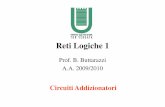 Reti Logiche 1 - Università degli Studi di Roma "Tor Vergata" · Addizionatori Gli addizionatori sono dei circuiti logici che permettono di eseguire l’operazione aritmetica di