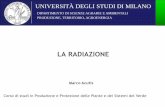 LA RADIAZIONE - acutis.it 2014_2015/lezioni per... · la zootecnia e la selvicoltura.” (art 1. ASSOCIAZIONE ITALIANA DI AGROMETEOROLOGIA) DISAA UNIVERSITÀ DEGLI STUDI DI MILANO