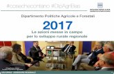 DIPARTIMENTO AGRICOLTURA 2017 - Regione Basilicata · zootecnia 374 giovani insediati 2.281 domande biologico 32,5 meuro 3,7 meuro promozione prodotti qualit ...