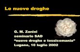 G. M. Zanini seminario SAD “nuove droghe e tossicomania ... · PDF fileLe nuove droghe G. M. Zanini seminario SAD “nuove droghe e tossicomania” Lugano, 10 luglio 2002