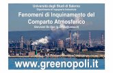 Fenomeni di Inquinamento del Comparto Atmosferico ... · inquinanti gassosi inquinanti non gassosi (particolato sospeso). (Alcuni tra i ) Principali composti gassosi: monossido di
