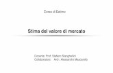 Corso di Estimo - Università Iuav di Venezia · campione e della distribuzione statistica dei prezzi rilevati: 1. Formazione di una distribuzione di prezzi noti approssimata ad una