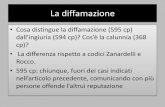 La diffamazione - Il database della La diffamazione.pdf · PDF fileCos’è la alunnia (368 cp)? • La differenza rispetto a codici Zanardelli e Rocco. •595 cp: ... ingiusto, obbliga