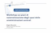 Workshop sui piani di razionalizzazione degli spazi delle ... · Workshop sui piani di razionalizzazione degli spazi delle amministrazioni centrali Biagio Mazzotta Ragioneria generale
