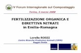 FERTILIZZAZIONE ORGANICA E DIRETTIVA NITRATI in Emilia ... · 12/5/2006 · 1. Apporto di AMMENDANTI ORGANICI:-effetto sulla struttura del terreno;-rilascio graduale di nutrienti