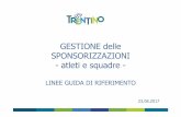 GESTIONE delle SPONSORIZZAZIONI - Trentino Marketing · - partecipare a competizioni di livello nazionale o internazionale per l’anno di richiesta della sponsorizzazione in discipline