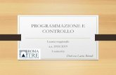 PROGRAMMAZIONE E CONTROLLO - disa. · PDF fileObiettivi del corso •Analisi e sviluppo delle funzioni manageriali di pianificazione, programmazione e controllo in una concezione sistemica