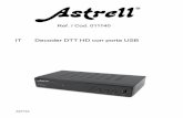 IT Decoder DTT HD con porta USB · Per soddisfare il maggior numero di ... • Se si trovano dei canali che non rilevati ... permettono di cambiare canale. All’interno dei menu