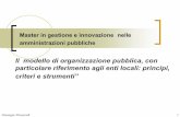 Il modello di organizzazione pubblica, con particolare ... · pubblica amministrazione principio di garanzia, ... ufficio per il contenzioso del lavoro); procedure di reclutamento
