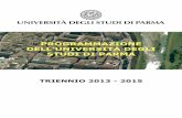PROGRAMMAZIONE DELL’UNIVERSITA’ DEGLI STUDI DI PARMA · L’Università degli Studi di Parma, come dichiarato nel suo Statuto, ha per fini primari la promozione, la elaborazione