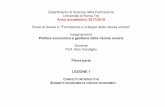 Dipartimento di Scienze della Formazione Università di ...formazione.uniroma3.it/files/2017-2018 - I parte - Lezione n. 1... · ruolo delle istituzioni e degli attori collettivi